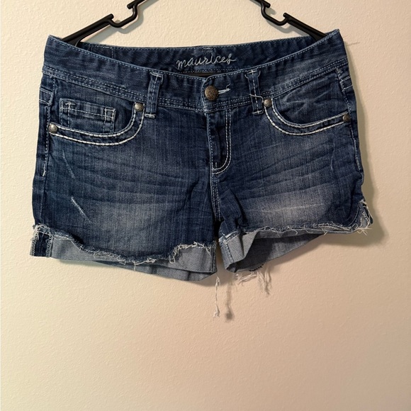 Maurices Blue Jean Shorts Distressed Cut-Offs - Picture 1 of 3